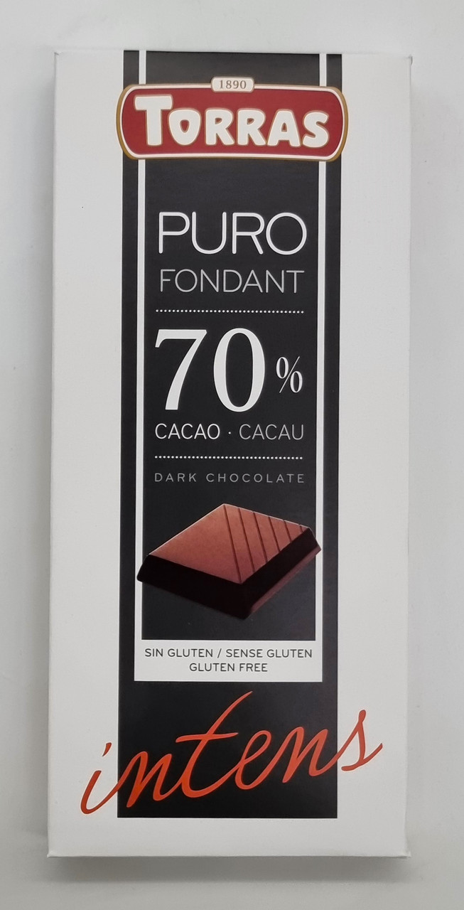 Чорний шоколад "Torras" Puro Fondant Intens 70% 200 г Іспанія