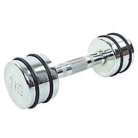 Гантель для фітнесу 7 кг хромована Record (1 шт.) DB5204-7