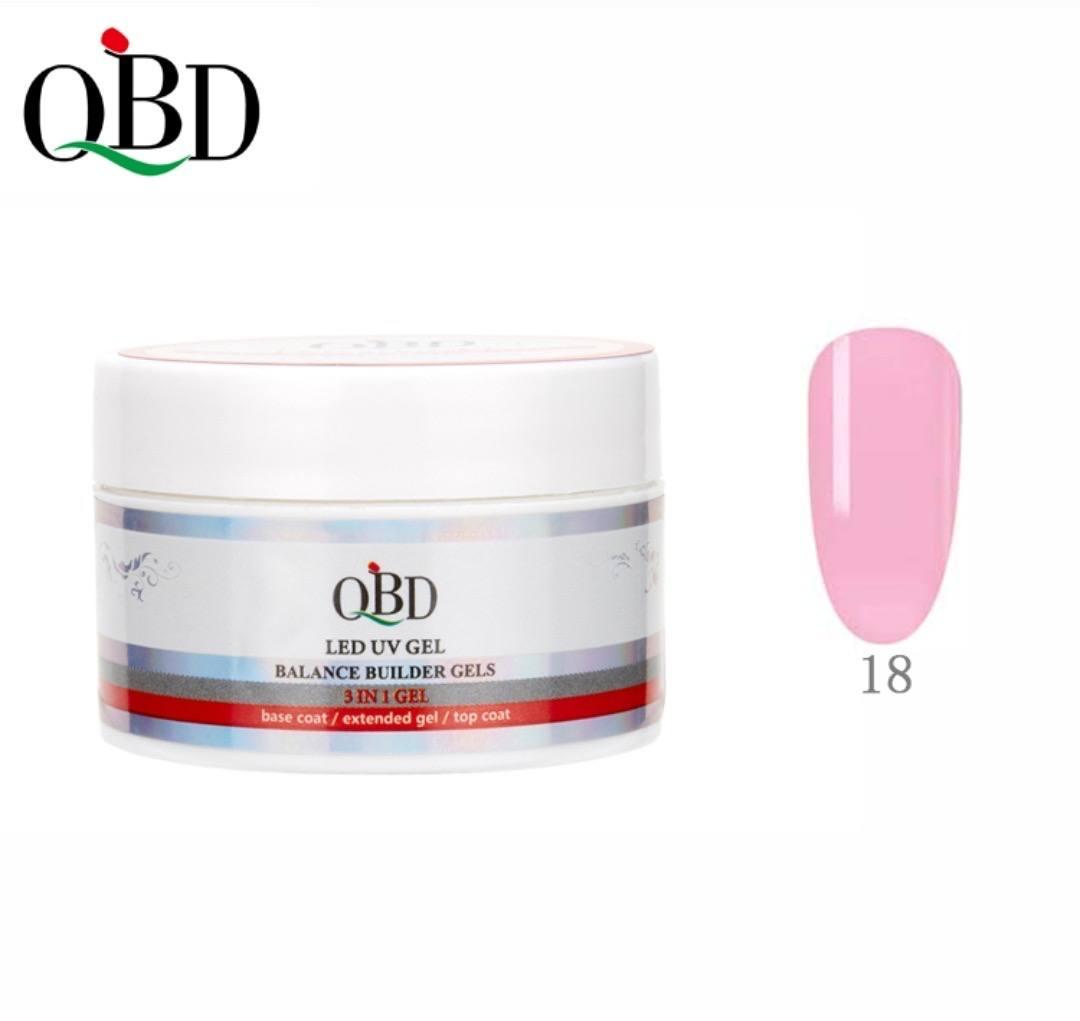 Гель для нарощування QBD 3in1, 15g No 18