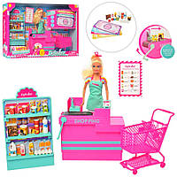 Игровой кукольный набор Супермаркет: Кукла продавец Defa Lucy 8430-BF