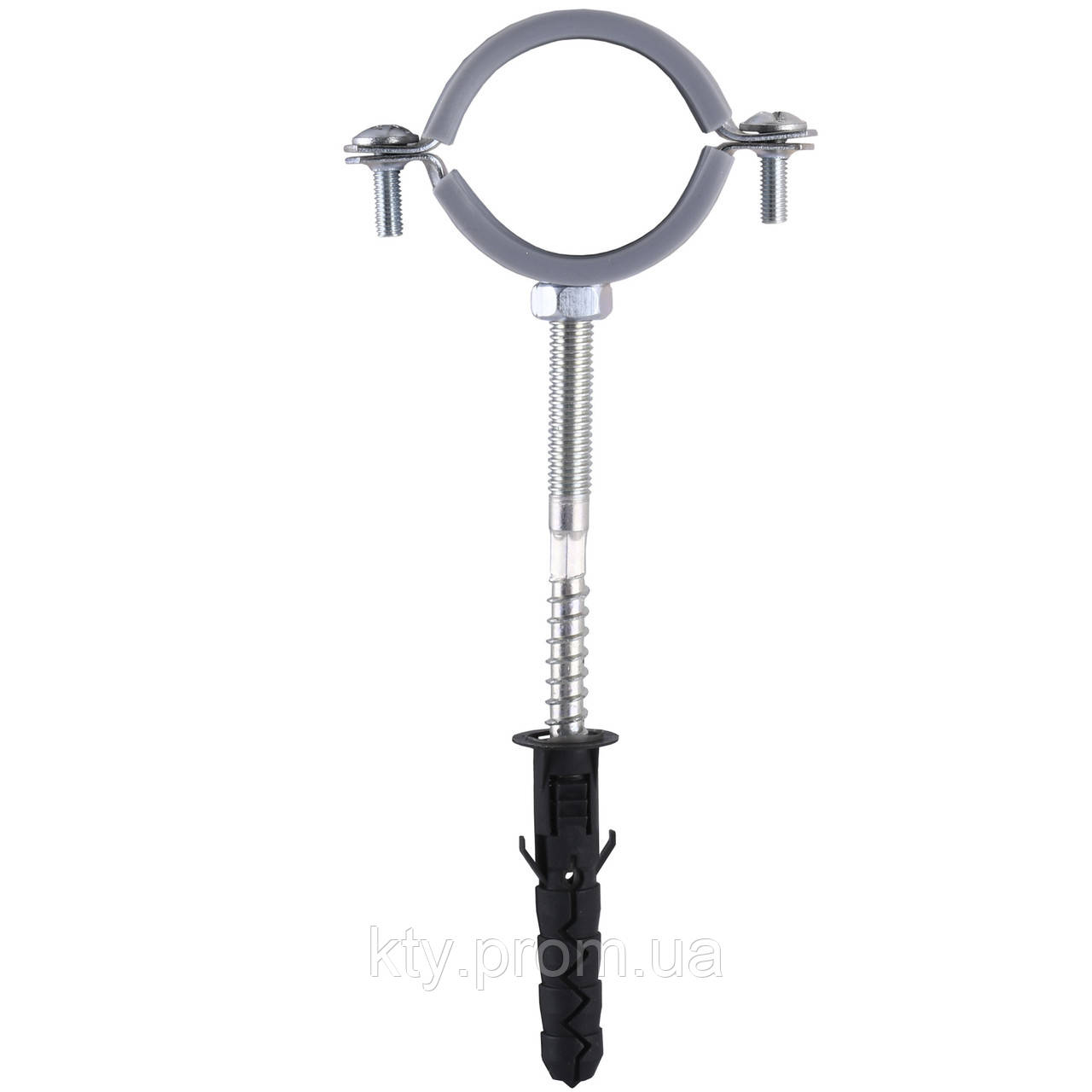 Хомут для трубы 42 - 27 мм Cristal CR 1 1/4 серый в сборе с винтом ...