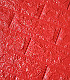 Самоклеюча декоративна 3D панель червона цегла 700x770x5 мм, фото 2