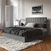 Двуспальная кровать-подиум с высоким мягким изголовьем Бакарди Sentenzo