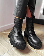 Високі жіночі черевики Balenciaga Tractor Boots Black. Модні черевики Баленсіага жіночі., фото 5