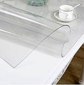М'яке (гнучке, рідке) скло скатертину на стіл Soft Glass 2.1х1.8м (товщина 1.5 м) Прозора