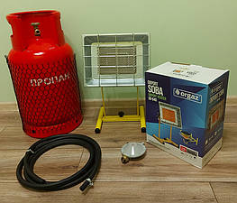 Газовий комплект: Баллон Пропан 27 л + нагрівач керамічний 3 кВт + Редуктор + Шланг