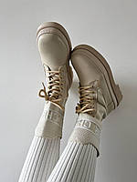 Модні жіночі черевики Dior Beige Sock. Бежеві черевики Діор жіночі., фото 4
