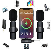 Два бездротові петличні мікрофони для телефону Iphone (Lightning) iOS