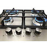 Варильна поверхня вбудована газова нержавіюча сталь, чавун, газ контроль, автозапалювання Luxor PGE 640 SS, фото 2