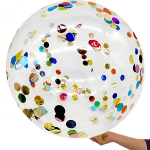 Повітряна кулька 19" (45см) з різнокольоровим конфетті