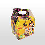 Новорічна коробка для цукерок Куб з ручкою жовтий 1000 г. Н51, фото 4