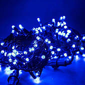 Гірлянда пряма 400 led (чорний дріт) 31.2 м Синій CL-104/401