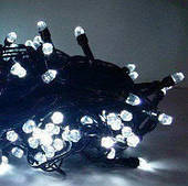 Гірлянда пряма Six corner 5мм 100led (на чорному проводі) 7.5 м Холодний білий