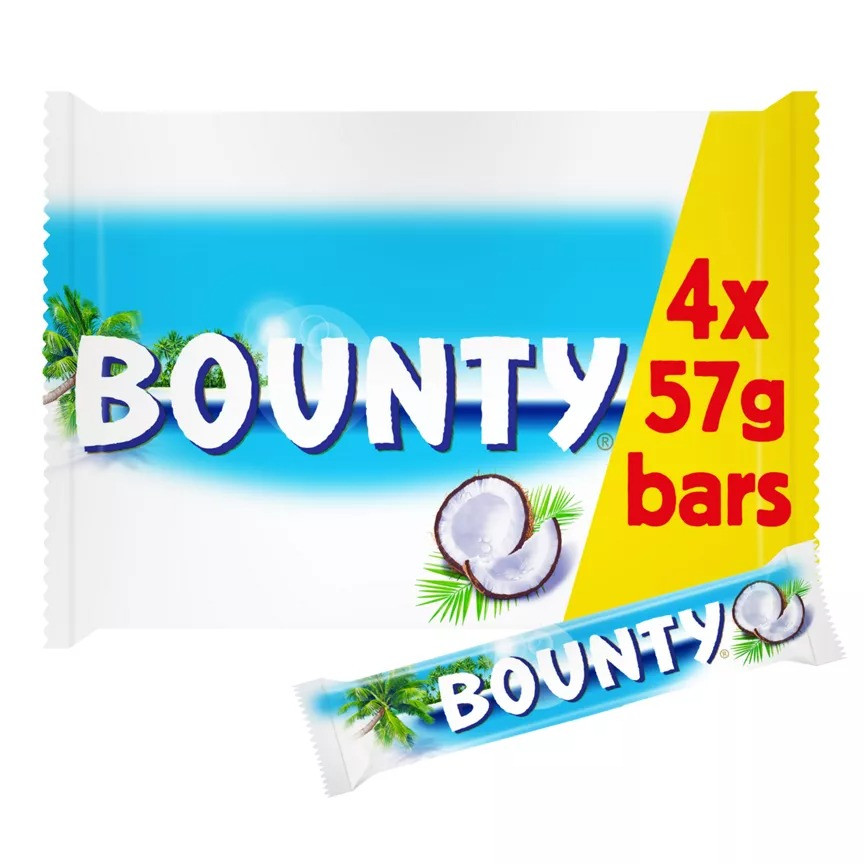 Батончик Bounty Coconut Milk Chocolate Twin Bars Multipack 4 x 57g, фото 1