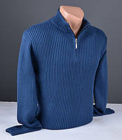 Чоловічий светр синій | Чоловічий гольф комір-стійка 9234