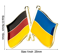 Брошь брошка пин значок флаг дружба Украины Германия