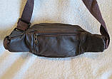 Чоловіча сумка на пояс шкіряна поясна барсетка функціональна стильна багатокишенькова, фото 4