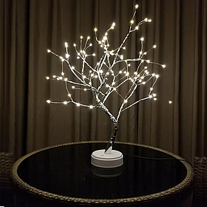 Світильник нічник дерево Кінський хвіст  з LED підсвічуванням. Настільна лампа дерево без режимів