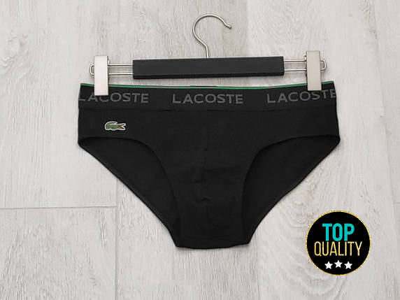 Чоловічі труси сліпи Lacoste чорні. Повномірна модель. Преміум якість, фото 1