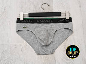 Набір чоловічих трусів сліпів Lacoste з 3 штук у подарунковій коробці. Повномірна модель., фото 6