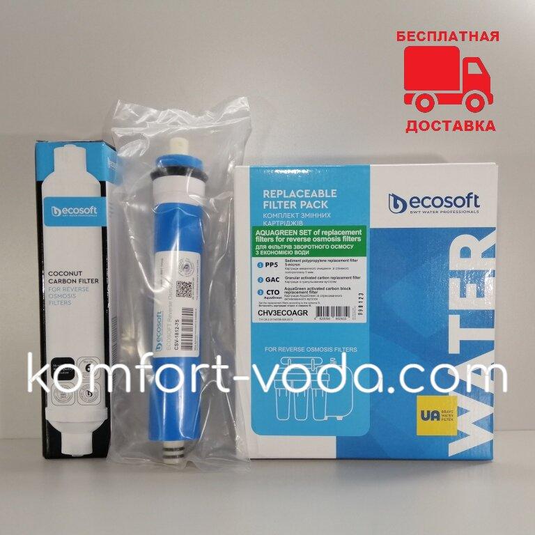 Комплект картриджів Ecosoft Absolute, для осмосу без мінералізатора