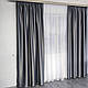 Готові штори в спальню із щільної тканини атлас блекаут сірого кольору 150х270 (2 шт). Набір щільних штор., фото 10