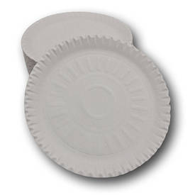 Тарілка паперова біла одноразова Ø 250 мм 100 шт/уп. одноразові паперові тарілки