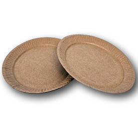 Одноразові тарілки паперові Kraft Ø 210 мм 100 шт/уп.