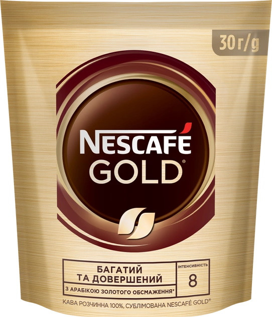 Кава Nescafe Gold розчинна сублімована 30 грам в м'якій упаковці