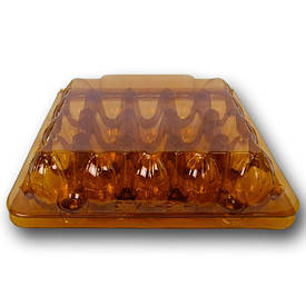 Пластикова упаковка для перепелиних яєць на 20 штук коричнева квадратна, тара під перепелині яйця 50 штук в уп.