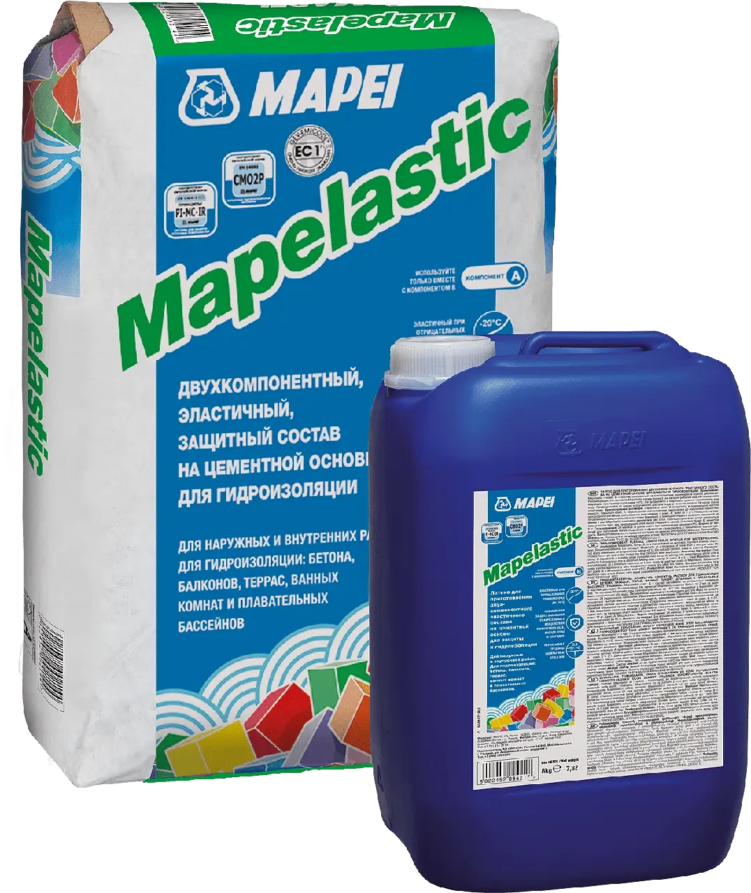 Двокомпонентна гідроізоляція Mapei Mapelastic A+B 32кг