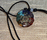 Колье- кулон с натуральными камнями с изображениями куба Метатрона от студии www.LadyStyle.Biz