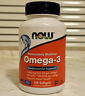 Now Foods Omega 3 100 капсул нау фудс омега жирні кислоти риб'ячий жир