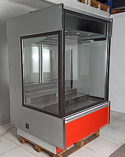 Вертикальна холодильна вітрина для м'яса «Росс Verona Cube» 1.2 м., (-5° +5°) (Україна), викладка 90 см., Б/у
