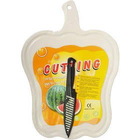 Обробна дошка пластикова з ножем Перець 37х26 см