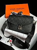 Женская сумка Louis Vuitton Pochette Metis New Black Экокожа