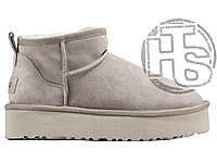 Женские угги UGG Classic Ultra Mini Platform Boot Goat Light Grey 1135092-GOA