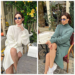 Костюм-двійка з гольфом та спідницею  із італійської пряжі