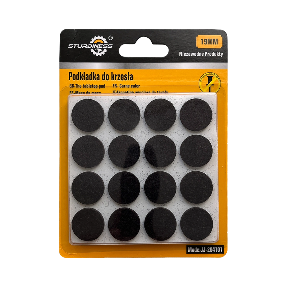 Наклейки на меблеві ніжки круглі 19 мм чорні 32 шт H-204101