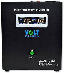 Гібридне ДБЖ/інвертор Volt Polska SINUS PRO 2000 W 24/230V 1400/2000W (3SP200024W)