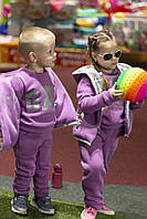 Теплый детский костюм тройка Gap с двухсторонней жилеткой СИРЕНЬ, 98-104