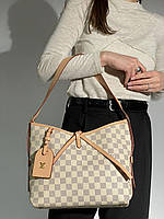 Женская сумка Louis Vuitton CarryAll MM Ivory Экокожа