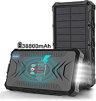 Повербанк Qisa Внешний аккумулятор (Power Bank) Qisa 38800 mAh c cолнечной батареей КР-Т01