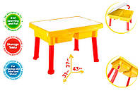Игрушечный столик-органайзер желтый 8126 Технок столик для игры с песком и водой