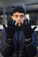 Рукавички трансформер чоловічі Touch Logo черні, сенсорні рукавиці, зимові теплі рукавички