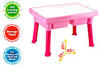 Іграшковий столик-органайзер рожевий 7853 Технок столик для гри з піском та водою