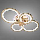 Світлодіодна люстра каркас золото 70 Вт 62 см на пульті д/у з діммером і підсвічуванням основи D-9133/4G LED, фото 4