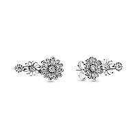 Серебряные серьги Pandora Сияющее трио ромашек 298876C01