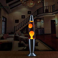 Лава лампа оранжевая 41см, Лампа с воском, Лавовый светильник, Светильник с жидкостью внутри, SLK