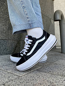 Кеди жіночі чорні Vans Old Skool Overt Black/White Platform (13718)